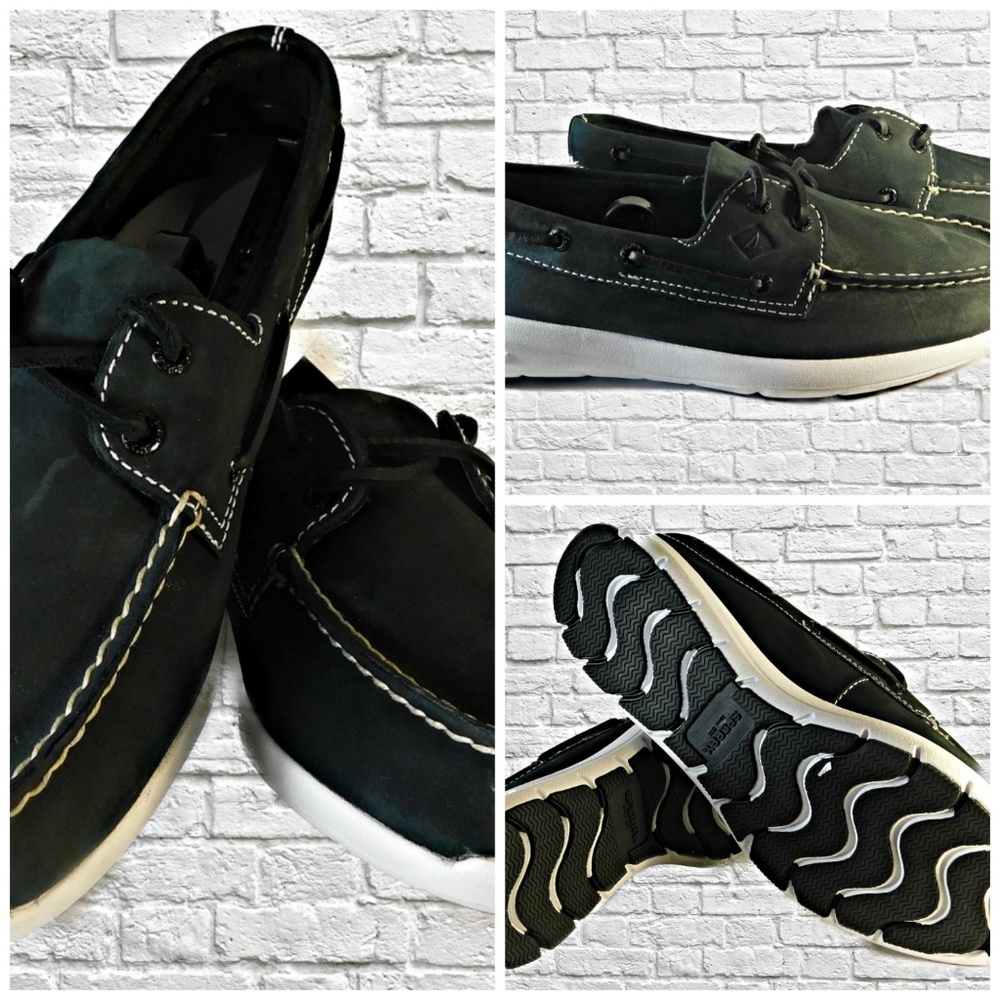 Mens Sperry Top Sider Moc Two Eye Blue Leather